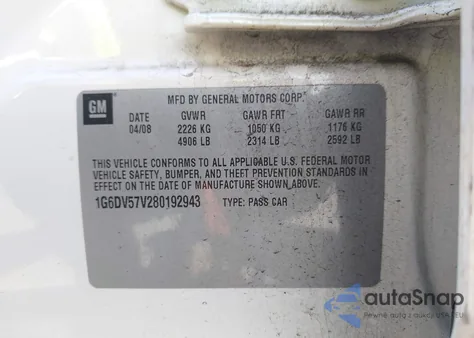 2008 Cadillac Cts Standard from USA, damaged, VIN 1G6DV57V280192943